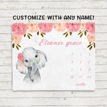 Load image into Gallery viewer, Personalized Name Fleece Blanket 18-Elephant
