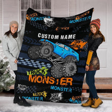 Load image into Gallery viewer, Custom Name Fleece Cartoon Blanket II03 - Truck
