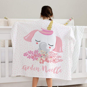 Personalized Name Fleece Blanket - Elephant11