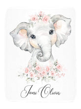 Load image into Gallery viewer, Personalized Name Fleece Blanket - Elephant12
