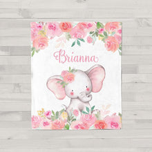 Load image into Gallery viewer, Personalized Name Fleece Blanket - Elephant07
