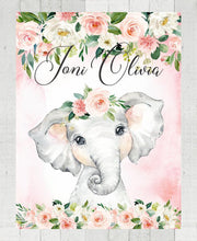 Load image into Gallery viewer, Personalized Name Fleece Blanket - Elephant13
