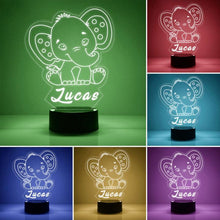 Load image into Gallery viewer, Custom Elephant Night Lights with Name / 7 Color Changing LED Lamp V02
